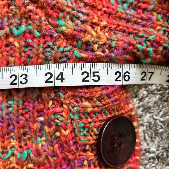 Keren Hart Chunky Knot Multi-colored Scoop hem sweater size medium - Picture 7 of 10